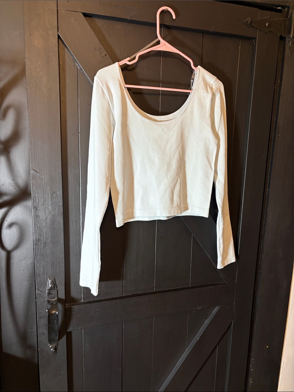 wild fable Pale Blue Long-Sleeve Scoop Neck Crop Top